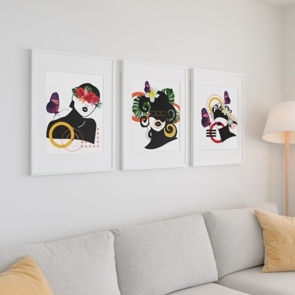 Modern Wall Art Print Tropical Girl Unframed - Picture 4 of 11